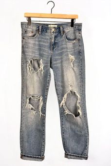 distressed ripped knee jeans