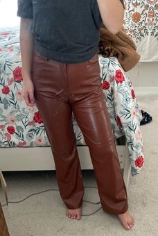 Faux Wide leg Leather Pants Brown Size XS - $25 (50% Off Retail) - From  sophie