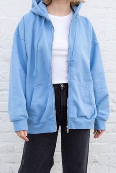 Brandy Melville blue oversized zip-up hoodie