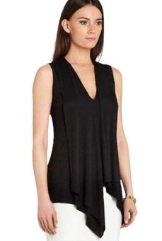 BCBGMAXAZRIA Sleeveless Draped Open Front Cardigan Vest Asymmetric