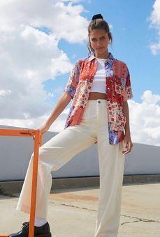 Forever 21 Floral Patternblock Shirt 