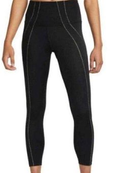 Nike NWT Dri-Fit Yoga Leggings High Waisted 7/8 Black W/ Gold Metallic  Detail XL - $35 - From Kerrii