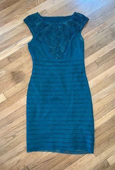 Adrianna Papell Hunter Green Sleeveless Cocktail Dress Size 6