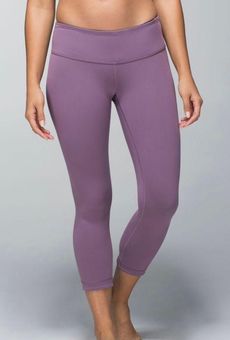Lululemon Wunder Under Leggings Crop Capri Reversible Purple Fog Black Size  4 - $20 - From Emily