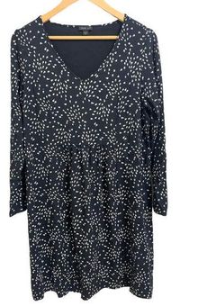 J.Jill Wearever Collection Dress Black White Print Size Medium