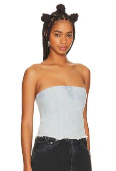 Denim Corset Tube Top