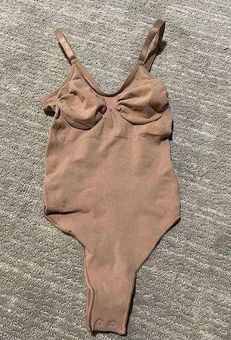 Skims Seamless Sculpt Thong Bodysuit in Brown