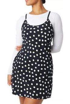 Outdoor Voices Blue White Polka Dot Exercise Dress - size Medium