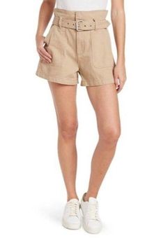 BLANK NYC Canvas Belted Paperbag High Waisted Shorts Close Call