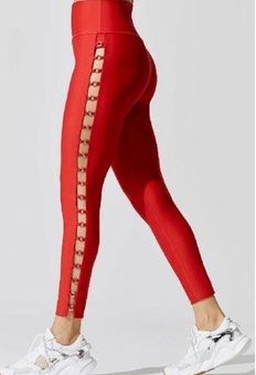 Carbon 38 Mini Chain Detail High Rise 7/8 Leggings XS Red - $63