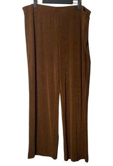 Chico's Travelers Brown Pants Size 3 US 16 18 Elastic Waist Slinky