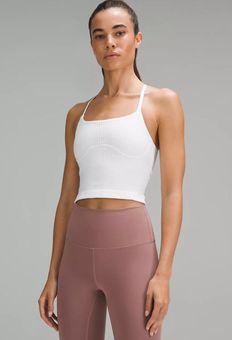 Lululemon Strappy Seamless Yoga Shelf Tank White Size 6 - $65 (16