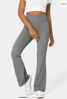 Halara Grey High Waisted Crossover Flare Leggings Gray Size XS