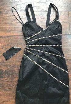 Bebe Black Studded Mini Dress Size 00 86 Off Retail From Britt