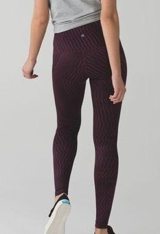 Lululemon Wunder Under Pant (Hi-Rise) size 10 Shifted Horizon Red Grape  Black - $48 - From Stephanie