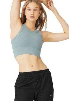 Alo Yoga NWT Small Seamless Delight High Neck Bra - Cosmic Grey