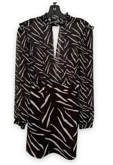 Bebe Womens Deep V Dress Mini Animal Print Dress Size 2 - $89