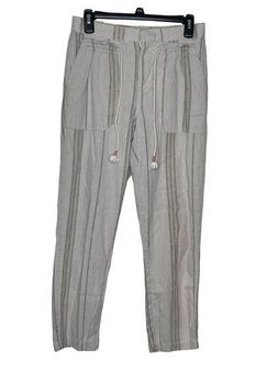 By Anthropologie Ankle-Tie Linen Trousers