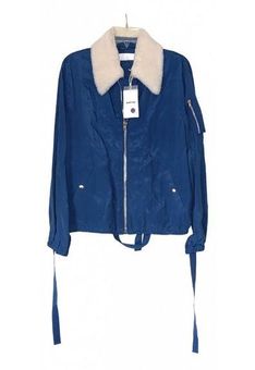 Helmut Lang Genuine Shearling Collar Bomber Jacket Size M - $259