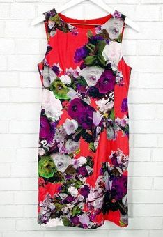 Nanette Nanette Lepore Red Floral Print Dress