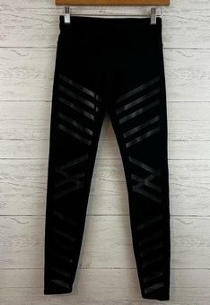 Faux Leather Stripe Leggings