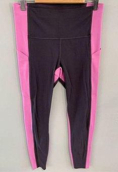 Athleta Medium Yoga Leggings-Black/Pink Pockets Gym Athleisure