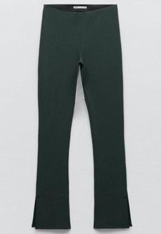ZARA Ottoman Slit Leggings Dark Green Small - $21 - From Jenny
