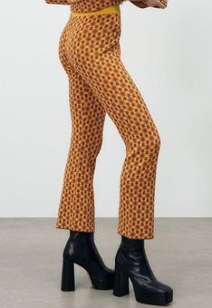 ZARA Geometric Jacquard Mini Flare Trousers Multicolored Retro 70s Printed  Knit - $37 - From Katie