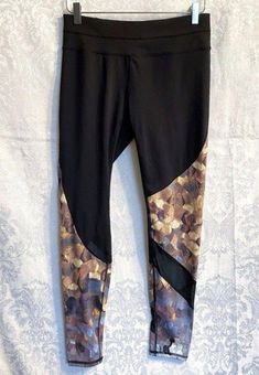 Athleta Women's Asym Mesh Sonar Honeycomb Print Leggings Size M