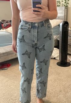 Wild Fable High Waisted Mom Jeans Blue 