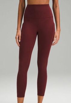 Lululemon Align Leggings with Pockets 25” Red Merlot Size 2 - $81 - From  Cara