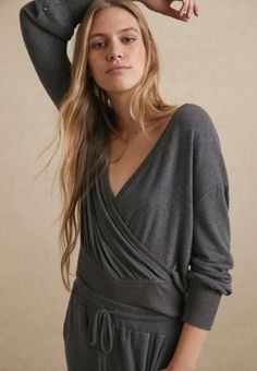 By Anthropologie Wrap Lounge Top