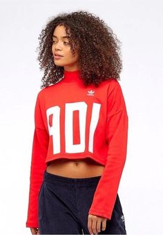 Pronunciar presentación Brillar Adidas Originals Bold Age Cropped Sweatshirt red medium - $39 - From Suzy