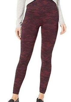 Spanx Look At Me Now Leggings Seamless Shaping High Rise Wine Camo