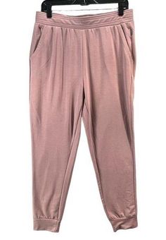 Eddie Bauer Womens Lounge Jogger Pants M Mauve Elastic Waist