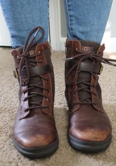 chestnut combat boots