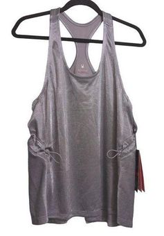 Spyder Active Tank Top Gray Sleeveless Scoop Neck Racerback Side Cinch L  New Size L - $37 New With Tags - From Stephanie