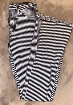 Striped Flare Jeans | Dark Blue