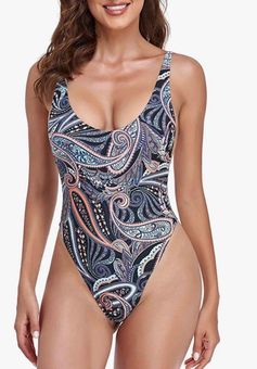 Relleciga Women's High Cut Low Back One Piece Thong Swimsuit for Women  Multiple - $23 New With Tags - From jello