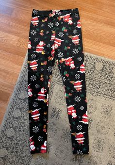 No Boundaries Juniors Medium Plush Christmas Leggings Black - $12