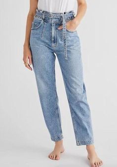 AGOLDE Riya Elasticated High Rise Peg Belted Jeans Size 26 79