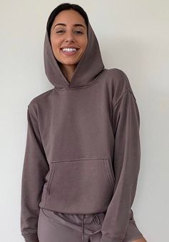 Aritzia TNA Perfect Hoodie in Taupe Brown 61 From Jane