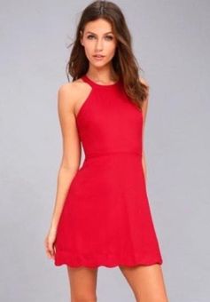 Red Skort Dress - Skater Dress - Red Romper - Lulus