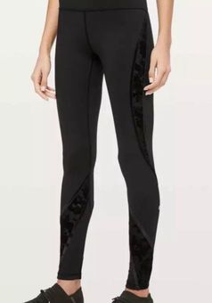 Lululemon Black Floral velvet leggings 
