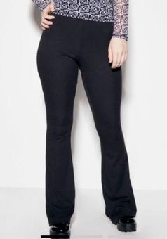 Black Fold Over Flared Leggings