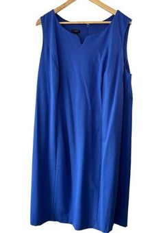 Talbots Plus Classic Blue Classic Sleeveless Shift Dress Women's