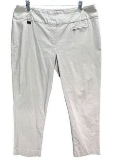 Zac and Rachel Womens Pull On Ankle Pants Size 16 Beige Elastic Waist Zip  Pocket - $21 - From Kathy