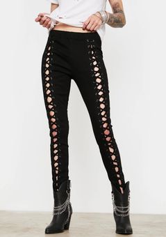 Dolls Kill Current Mood Black Lace-Up Corset Pants Size XS - $25