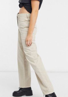Tall baggy dad jeans in oyster wash Tan 