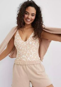 Aerie High Waisted Sweat Shorts Tan 